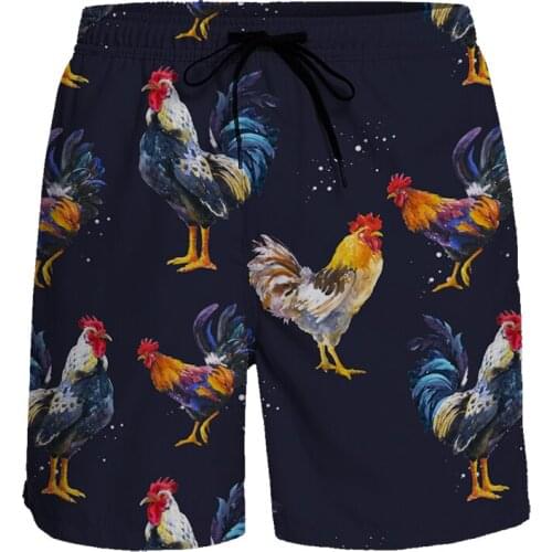Casual Shorts Animal Style Cock Chicken Short Pants Breathable Quick Dry Beach Pants Running Sports Shorts Men Board Shorts