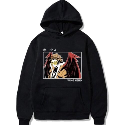 Anime Hoodie Fashion Designer Streetwear Women Men My Hero Academia Hawks Clothes Sweatshirt Fashion Designer Streetwear