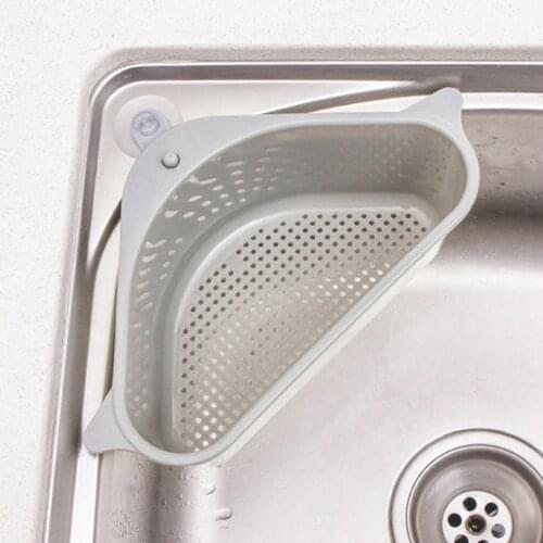 Triangular Sink Drain Shelf Rack Kitchen Vegetable Rack Multi-use Storage Holder Punch Free Saving Space Filter Basket Organizer