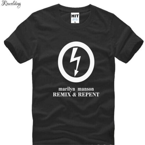 Punk Rock Manson Marilyn T Shirt Men Hip Hop Short Sleeve O Neck Cotton T-Shirt Fashion Cool Tee Shirt Homme Camisa Masculina