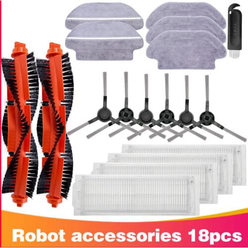Hoover Parts Hepa Filter Main Brush Side Brush Mop Cloth for Xiaomi STYJ02YM Viomi V2/V2 PRO Conga 3490 Robot Vacuum Cleaner