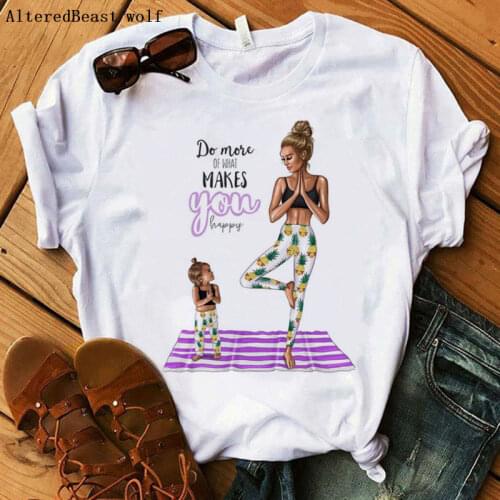 Make You Happy Printed Mom T Shirt Women Short Sleeve O-Neck Casual White Mama T-shirt 2020 Summer Fashion Tee Shirt Female Tops