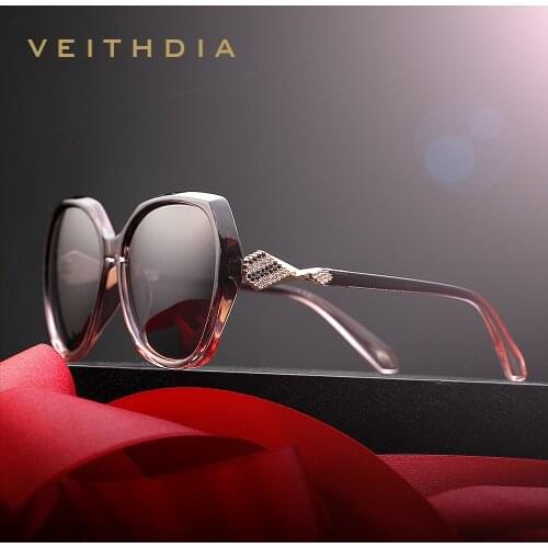 VEITHDIA Womens Sun glasses Polarized Gradient Lens Luxury Ladies Designer Sunglasses Eyewear Accessories For Women 3158