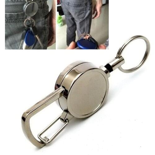 1pcs Steel Wire Rope Elastic Chain Recoils Retractable Keychain Lost Anti Secure Y1D8