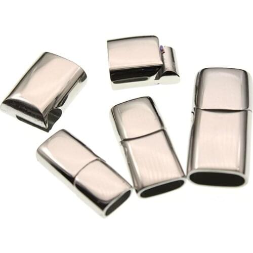 1pc Jewelry Clasps Strong Magnetic Clasp Stainless Steel End Clasp Connector for Flat Leather Cord Bracelet Jewelry DIY Findings