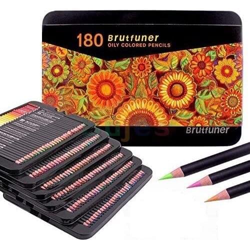 180 Wood Colored Pencils,Oil Pencils Round Barrels 180 Colours Coloring Pencils for Adult Coloring Books,Sketching, Painting