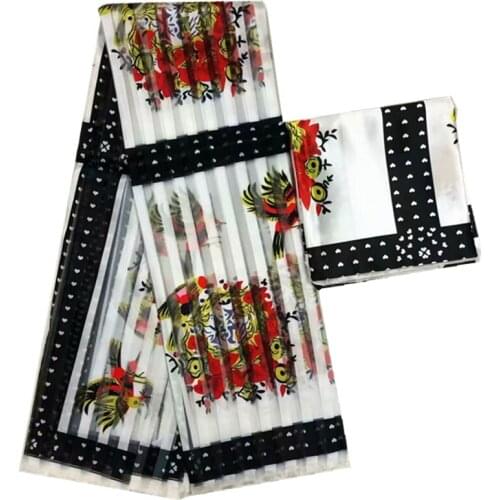 African silk satin fabric african fabric Organza silk pattern High quality 2019 digital printed satin silk fabric