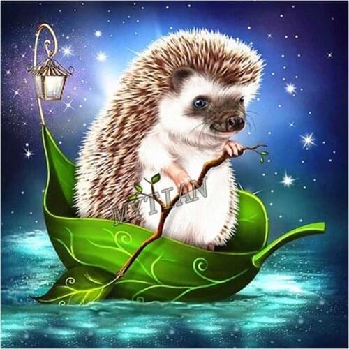 Full Square/round drill 5D DIY Diamond Painting Cute Animal Hedgehog diamond Embroidery pattern Cross Stitch Mosaic Home Decor