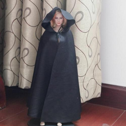 1/6 Scale Black Hooded Cloak Model for 12" Female&Male Body Doll
