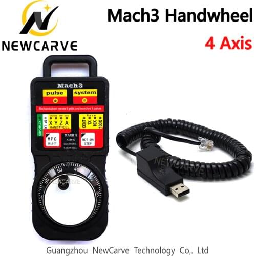 CNC Mach3 4 Axis MPG Pendant Handwheel USB Rotary Coded Pulse Generator NEWCARVE