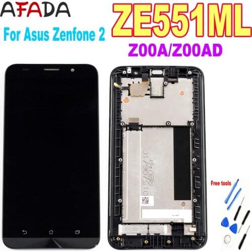 For Asus Zenfone 2 ZE551ML Z00A LCD Display Panel Touch Screen Digitizer Assembly Frame ZE551ML Z00AD LCD