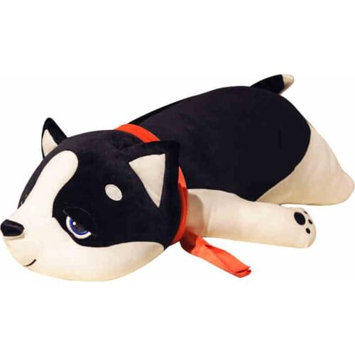 Dorimytrader 2018 lovely soft lying animal husky plush pillow stuffed cartoon dog toy animals doll birthday New Year 80cm 100cm