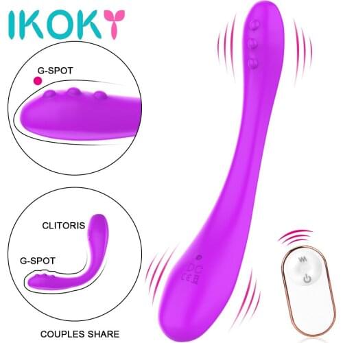 IKOKY 9 Speed Bendable Vaginal Massager Double Ended Sex Toys for Woman Remote Control Dildo Vibrator G-Spot Clitoral Stimulator
