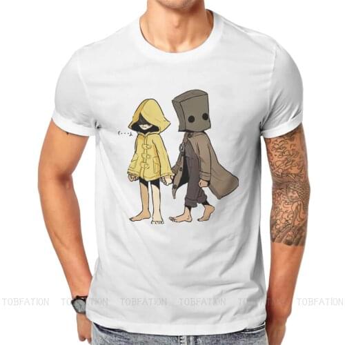 Little Nightmares Game Together Tshirt Black for Men Oversized T Shirt Harajuku Mens Tops Short Sleeve