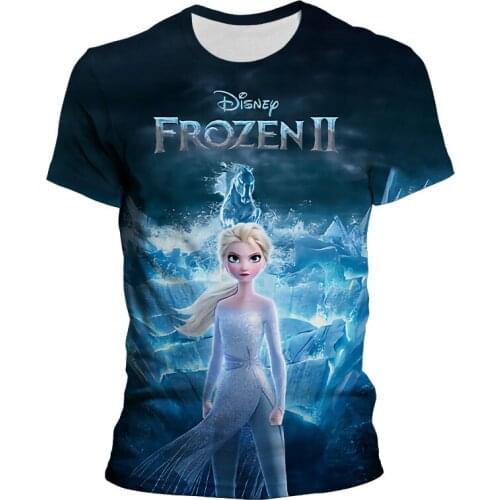 Men Short Sleeve T Shirt Disney Frozen 3D Print Summer T-shirts For Women Streetwear Cartoon Anime Children Tee Shirt