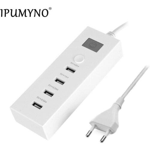 IPUMYNO USB Charger 4 Port EU US UK Plug 21W 4.2A Mobile Phone Adapter Wall Dock For iPhone 8 X iPad Samsung Tablet Charging