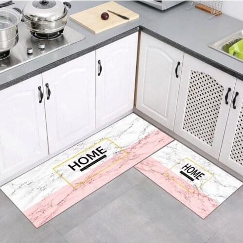 Nordic Style Kitchen Carpet Entrance Doormat Marble Decoration Bedroom Hallway Area Rugs Bathroom Anti-Slip Water Absorbent Mat