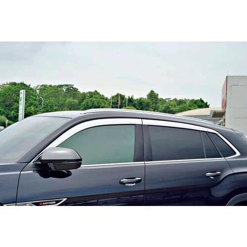 Chrome Door Visor Window Sun Rain Shield Silver Trips Eaves for Volkswagen Teramont X