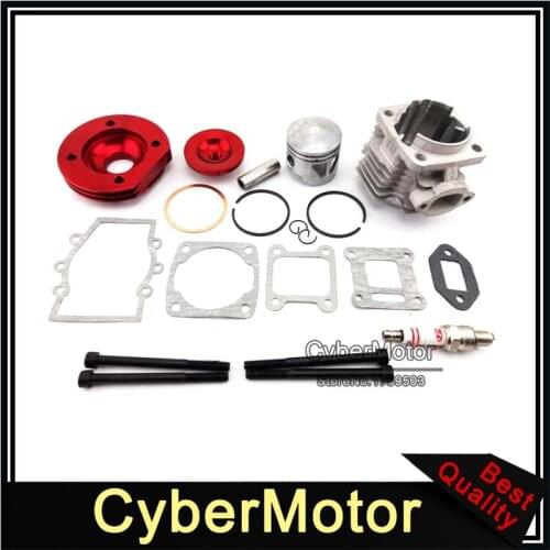 Red 44mm Big Bore Kit Cylinder Assy Shaft Piston For 2 Stroke 47cc 49cc Engine Minimoto Mini Dirt ATV Quad Pocket Bike