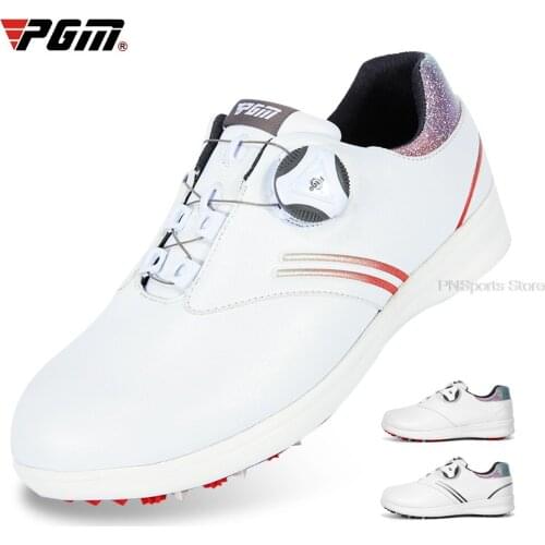 Pgm Authentic Ladies Golf Shoes Waterproof Shoes Sneakers Women Lightweight Knobs Buckle Anti-Slip Golf Trainers New Arrival