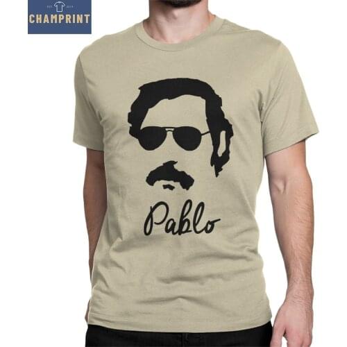 Pablo Escobar Sunglasses T Shirt Men 100% Cotton Novelty T-Shirts Crewneck Tees Short Sleeve Tops Plus Size