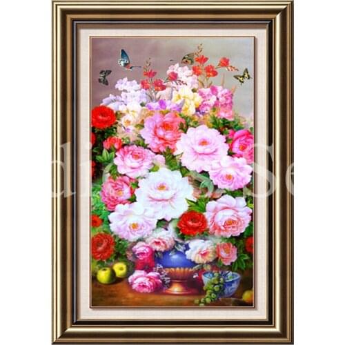 3D Handmade Diy Diamond Painting Kit Diamond Embroidery Full Rhinestone Peony Butterfly Cross Stitch Diamond Painting Needlework