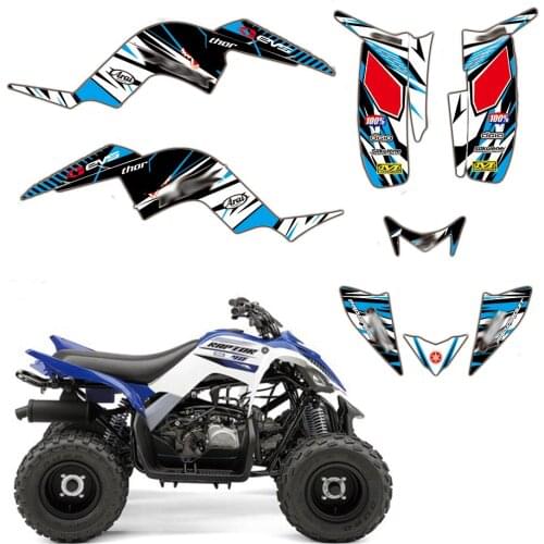 Full Team Decals Stickers Graphic DECO Kit ATV For Yamaha RAPTOR 90 YFM90 2009 2010 2011 2012 2013 2014 2015
