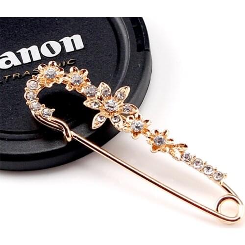 New fashion Women Gold Metal Colorful Rhinestone Enamel Flower Brooches Lapel Pins Corsage Party Wedding Jewelry Accessory