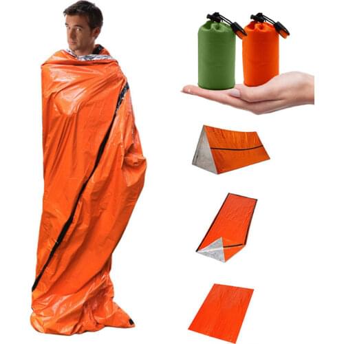 Outdoor Emergency Rescue Blanket Survival Sleeping Bag Portable Waterproof Reusable Thermal Mylar Bivy Sack - Survival Blanket