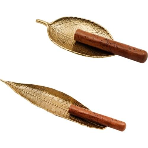 New Leaf Design Cigar Ashtray Single Slot Cigarette Ash Tray Portable Tobacco Smoking Accessories Tools For Cohiba Free Shipping