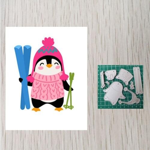 Penguin skiing Die Cuts Paper Cards Craft Dies In Cutting Dies DIY Scrapbook Decorations Craft
