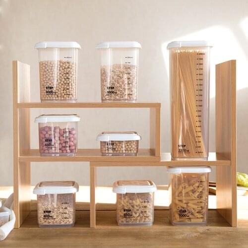 Different Capacity Plastic Sealed Cans Kitchen Storage Box Transparent Food Canister Keep Fresh New Clear Container Pasta Box