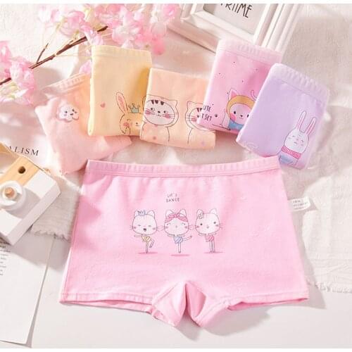 Girls Panties Kids Cotton Underwear Childrens Briefs Cartoon Short 5pcs/Lot