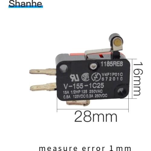 High quality Micro Limit Switch with Roller Lever V-155-1C25 15A 125/250VAC