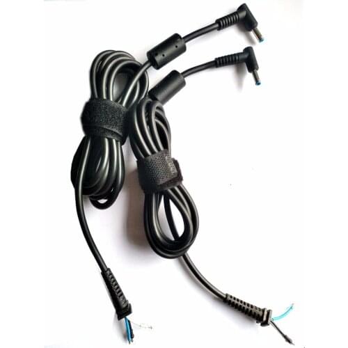 2pcs/lot 1.8m Top Quality 4.5x3.0 DC Power Charger Plug Cable blue Connector with pin for hp Laptop ac adapter DC 4.5*2.7mm