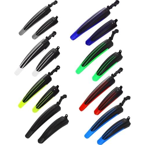 2pcs PP Plastic Bicycle Splash Fender Guard Set MTB Mountain Bike Rear Front Mudguard Cycling Riding Accessories for 20/22/24/26