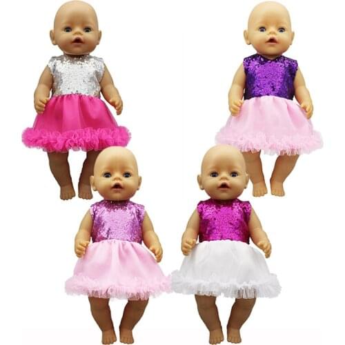 2020 Dress Doll Clothes Fit 17 inch 43cm Doll Clothes Born Baby Doll Clothes dress For Baby Birthday Festival Gift