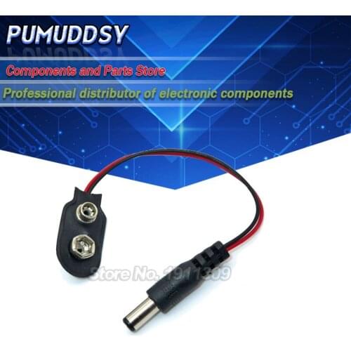 5PCS Experimental 9V Battery Snap Power Cable to DC 9V Clip Male Line Battery Adapter Uno R3 DIY Jack Connector