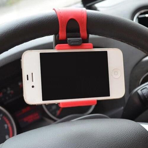 Auto Car Steering Wheel Phone Mount Holder Rubber Band for iPhone Smartphone GPS