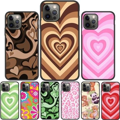 Heart Circle Case For iPhone 12 Pro Max Case Soft Funda iPhone 11 Pro Case For Iphone 7 8 Plus 6 6S X XR XS Max 12 Mini SE Cover
