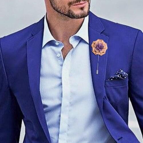 Wooden Brooch Pin American Black Walnut Vintage Suit Dress Party Brooch Five Color Flower Head Brooches