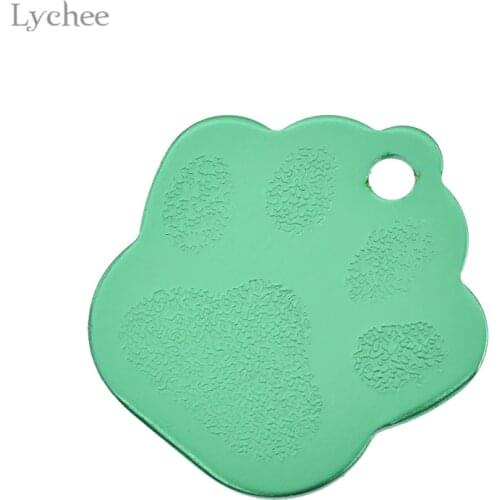 Lychee Life 20pcs Metal Paw Shape Tag Labels DIY Handmade Garment Labels Apparel Accessories Sewing Crafts For Household Textile