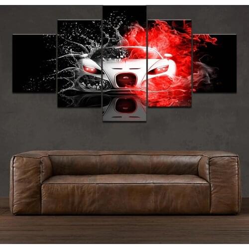 Modern Canvas Painting Frame 5 Panel Cool Car Art Poster Wall Modular Picture Home Decor Print On Canvas For Living Room