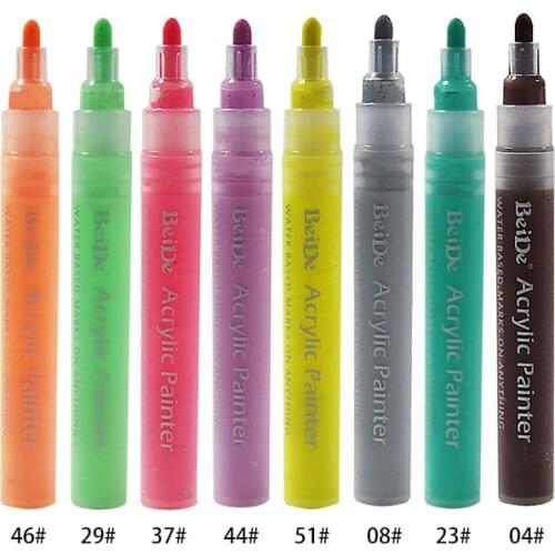 Art Marker Pens Permanent Acrylic Paint Marker Non-toxic Odorless Dustless DIY Stone Car Tire Wall Drawing Marker Pens
