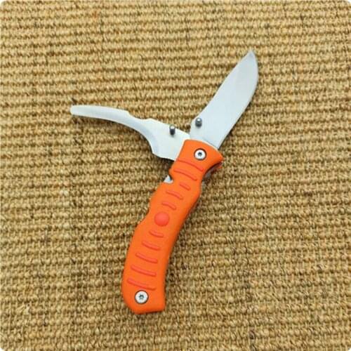 Outdoor multifunctional folding knife and hook two in one sharp blade anti slip ABS handle camping survival EDC tool