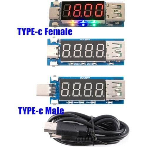 Type-C PD Decoy Module Quick Charge Trigger Module DC Digital Display Voltage Ampere Meter Test Instrument Support PD2.0 PD3.0