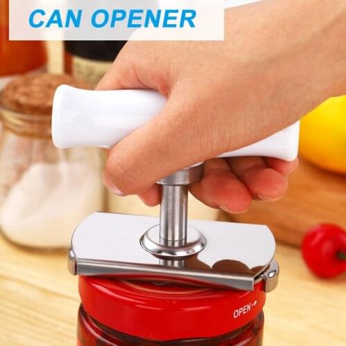 Stainless Steel Can Opener Adjustable Jar Openers Manual Spiral Seal Lid Remover Kitchen Tool Openers