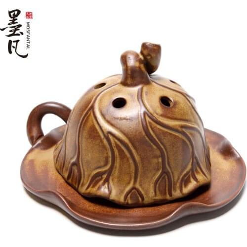 Kiln glaze vintage censer fragrant sandalwood fragrance incense coil incense tower he Ye Lianpeng incense burner incense road