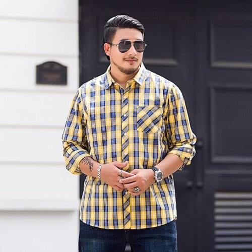 10XL 8XL 6XL 5XL New Autumn Fashion Brand Men Clothes Loose Fit Men Long Sleeve Shirt Men Polka Dot Casual Men Shirt Social