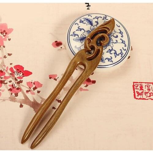 Natural Wood Hairpins Hair Stick Vintage Jewelry Handmade Hairwear Chinese Style Hair Accessories DL